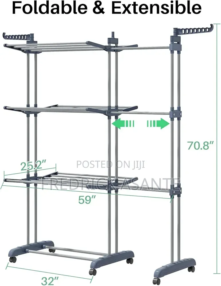 3-Tier Extendable Clothes Drying Rack