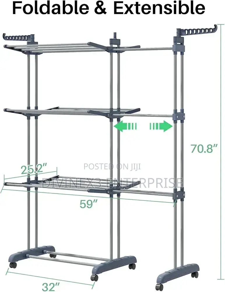 3-Tier Extendable Clothes Drying Rack