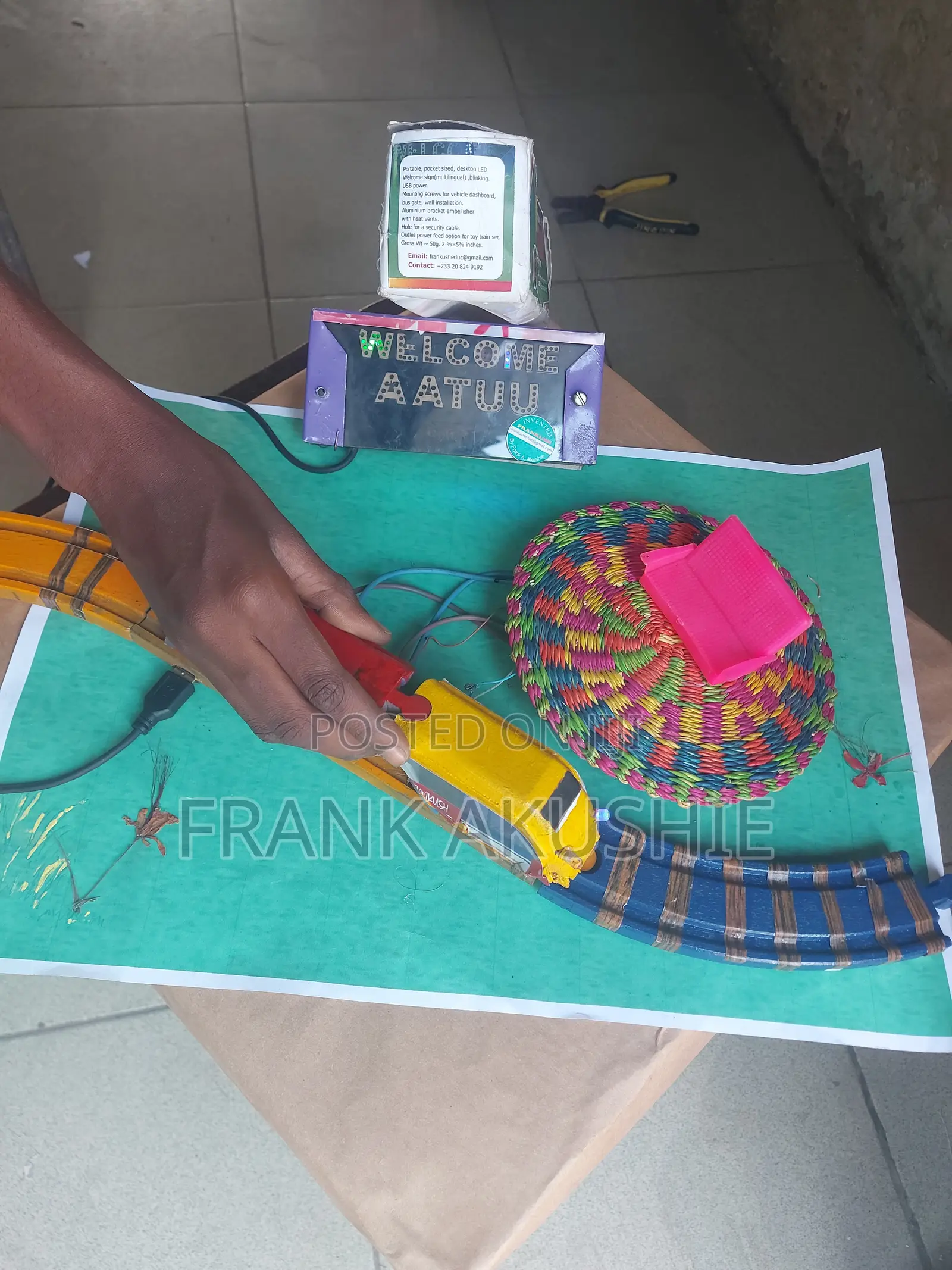 Toy Train Set With Electronic Desktop Signage