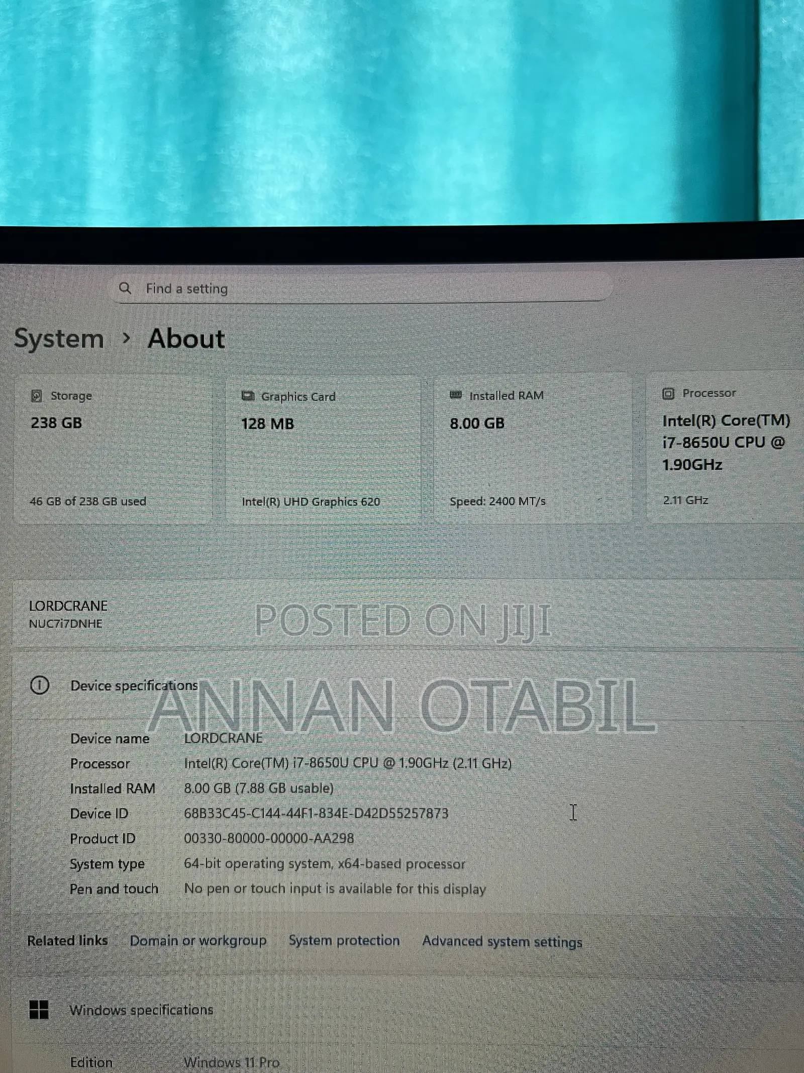Desktop Computer 8GB Intel Core i7 SSD 256GB