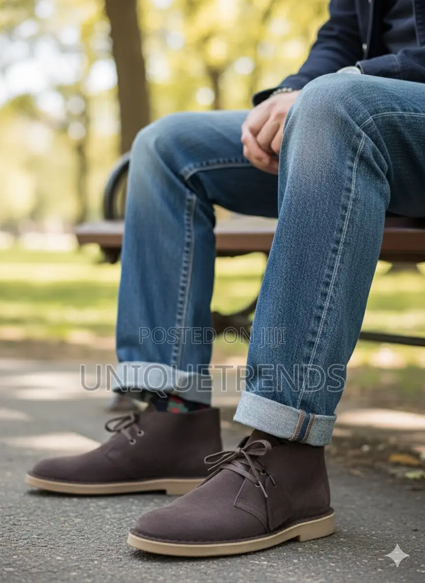 CLARKS Suede Leather Desert Boots (Coffee-Brown)