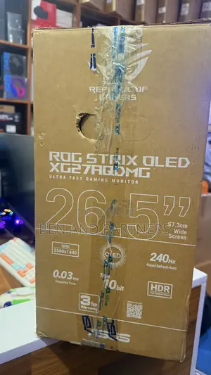 ASUS Rog 27”, Qhd, Oled, 240hz, 0.03ms, Hdr, G-Sync Gamoling Monitor