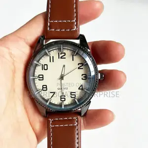 Luxury Men Watch Set Brown Leather Quartz.