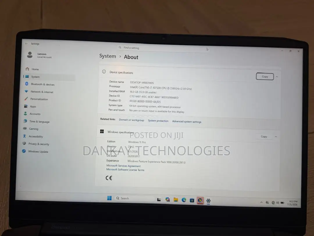Laptop Lenovo Ideapad 3 16GB Intel Core i7 SSD 500GB
