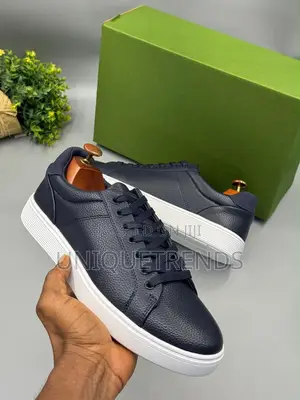 POLO Leather Lace-Up Sneakers (Navy)