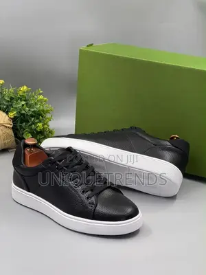 Quality POLO Leather Casual Sneakers (Black and White)