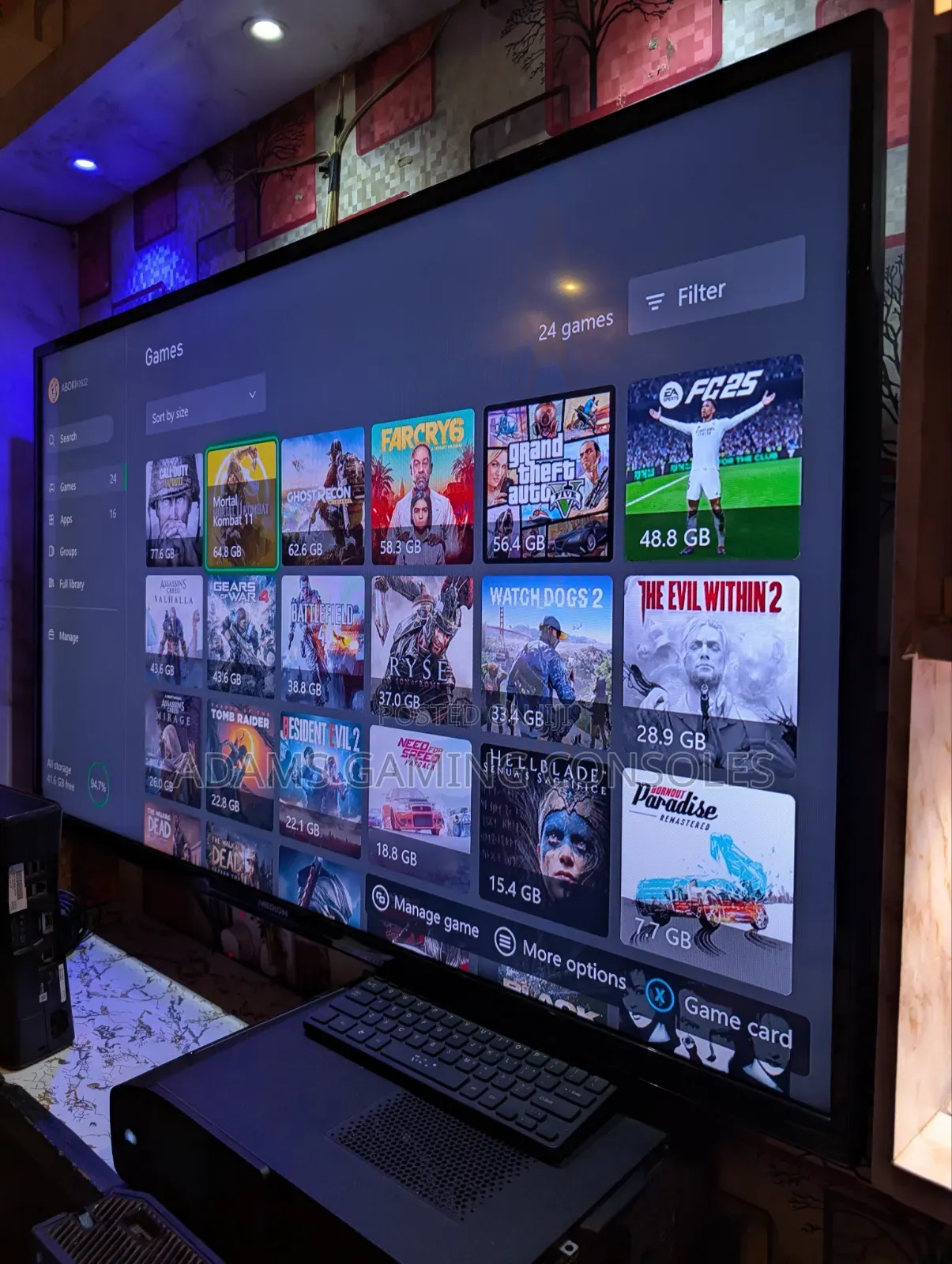 Microsoft Xbox One 1terrabyte 24games