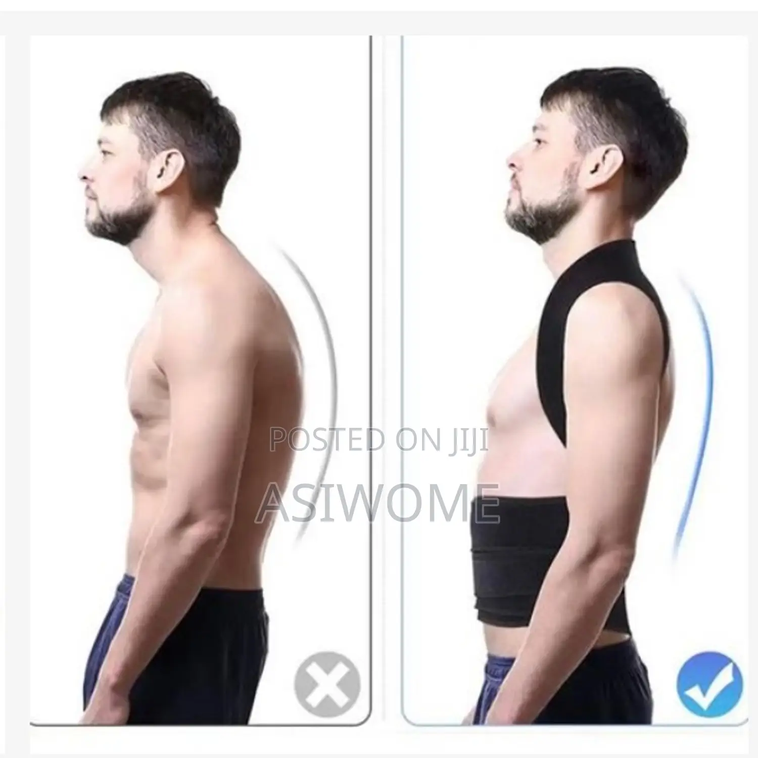 Adjustable Black and Lumbar Posture Support Belt