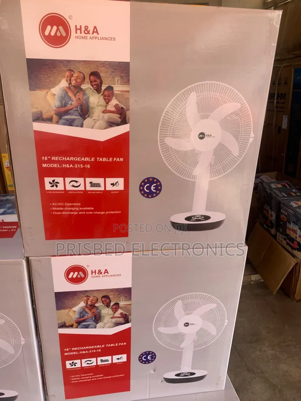 H a Durable Table Rechargeable Fan 16"