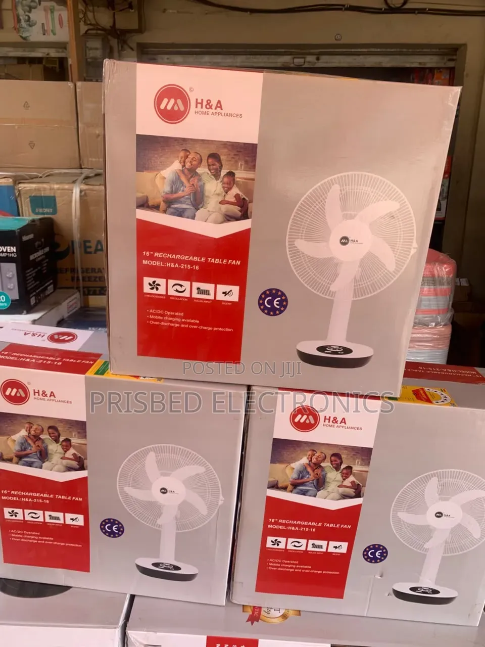 H a Durable Table Rechargeable Fan 16"