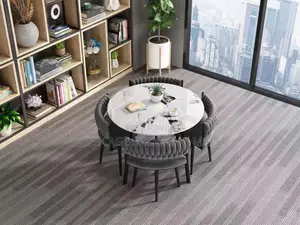 New Different Modern Faux Marble Dining Table Set With 4 Velvet Chairs
