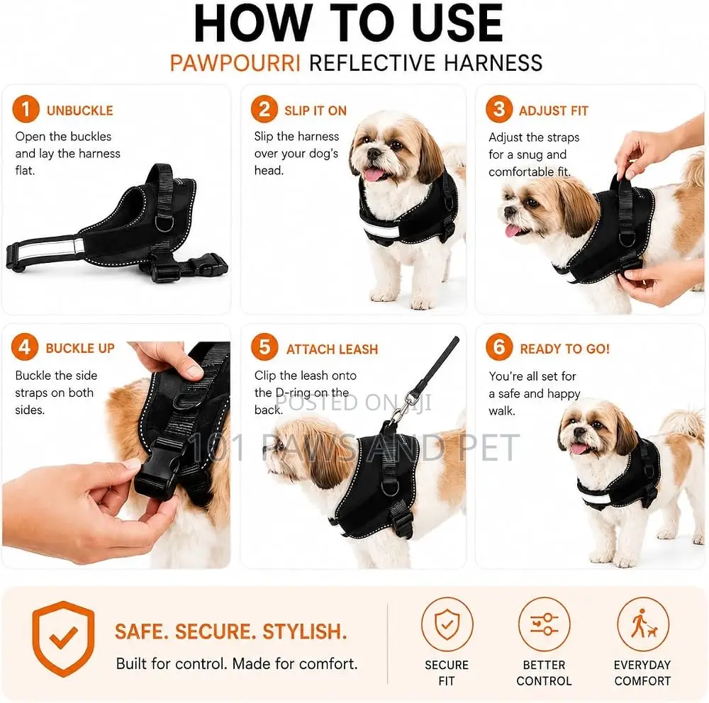 Reflective Vest Dog Harness Puppy