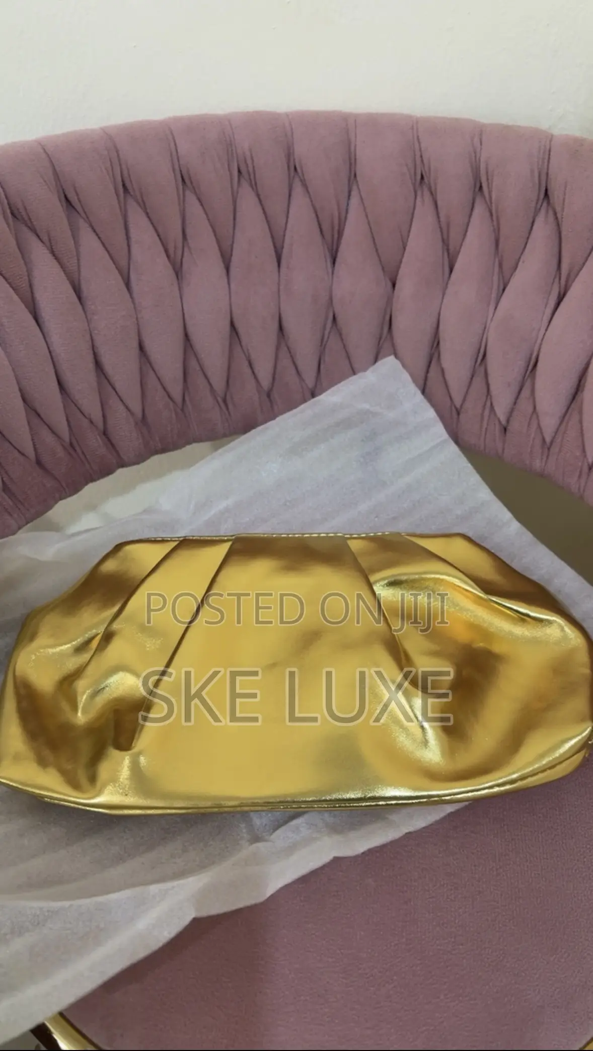 Luxury Metallic Dumpling Clutch Bag - (Gold and Silver)