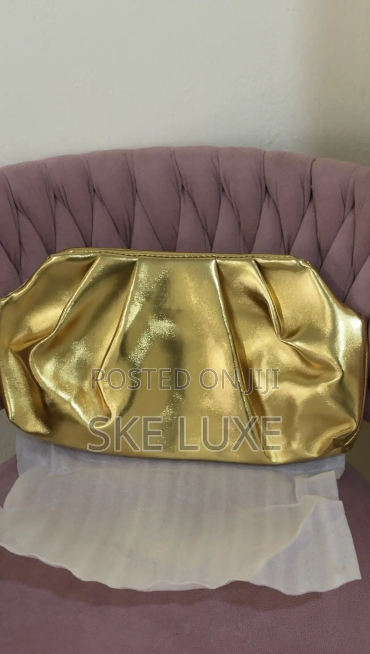 Luxury Metallic Dumpling Clutch Bag - (Gold and Silver)