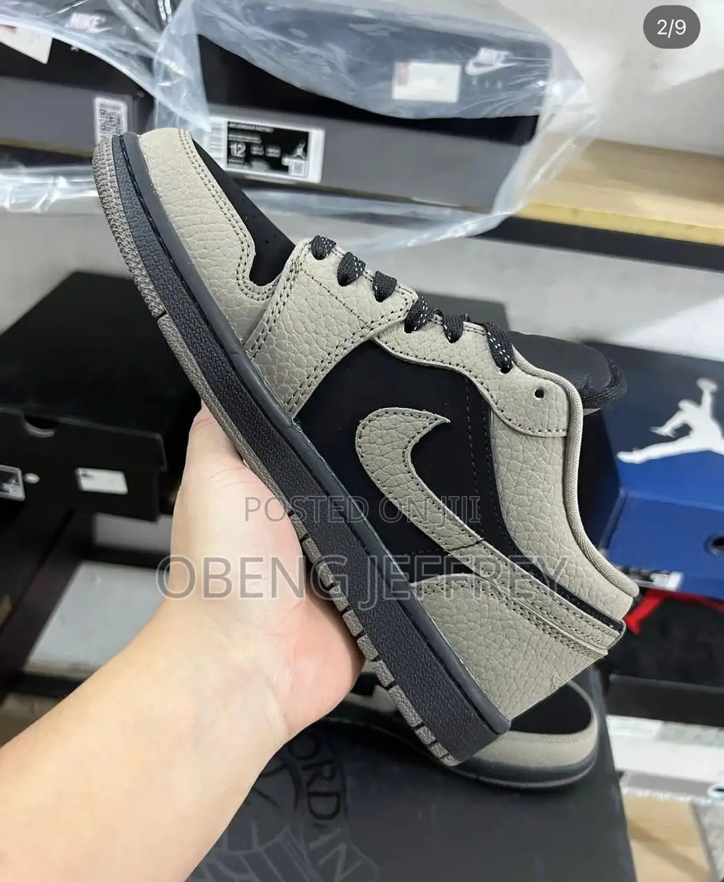 Original Nike Jordan 1 Low Olive Gray/Black