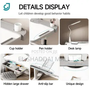 Adjustable Kids Study Desk and Chair With Lamp
