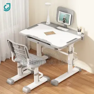 Adjustable Kids Study Desk and Chair With Lamp