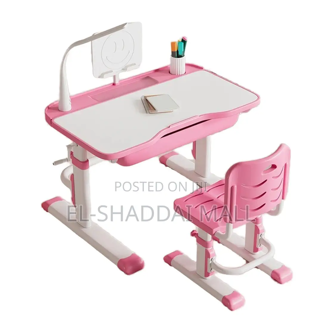 Adjustable Kids Study Desk and Chair With Lamp