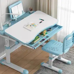 Adjustable Kids Study Desk and Chair With Lamp