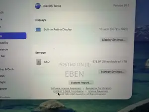Laptop Apple MacBook Pro 2019 32GB Intel Core i9 SSD 1T