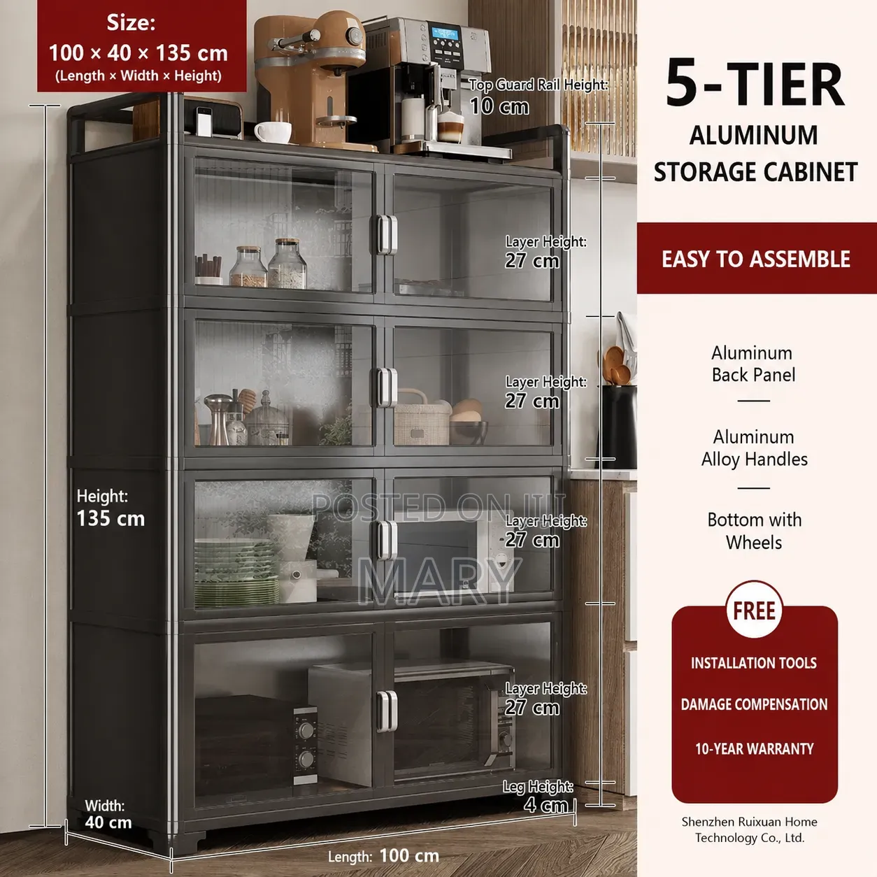Costway 5 Tier Metal Rack. Multipurpose Rack