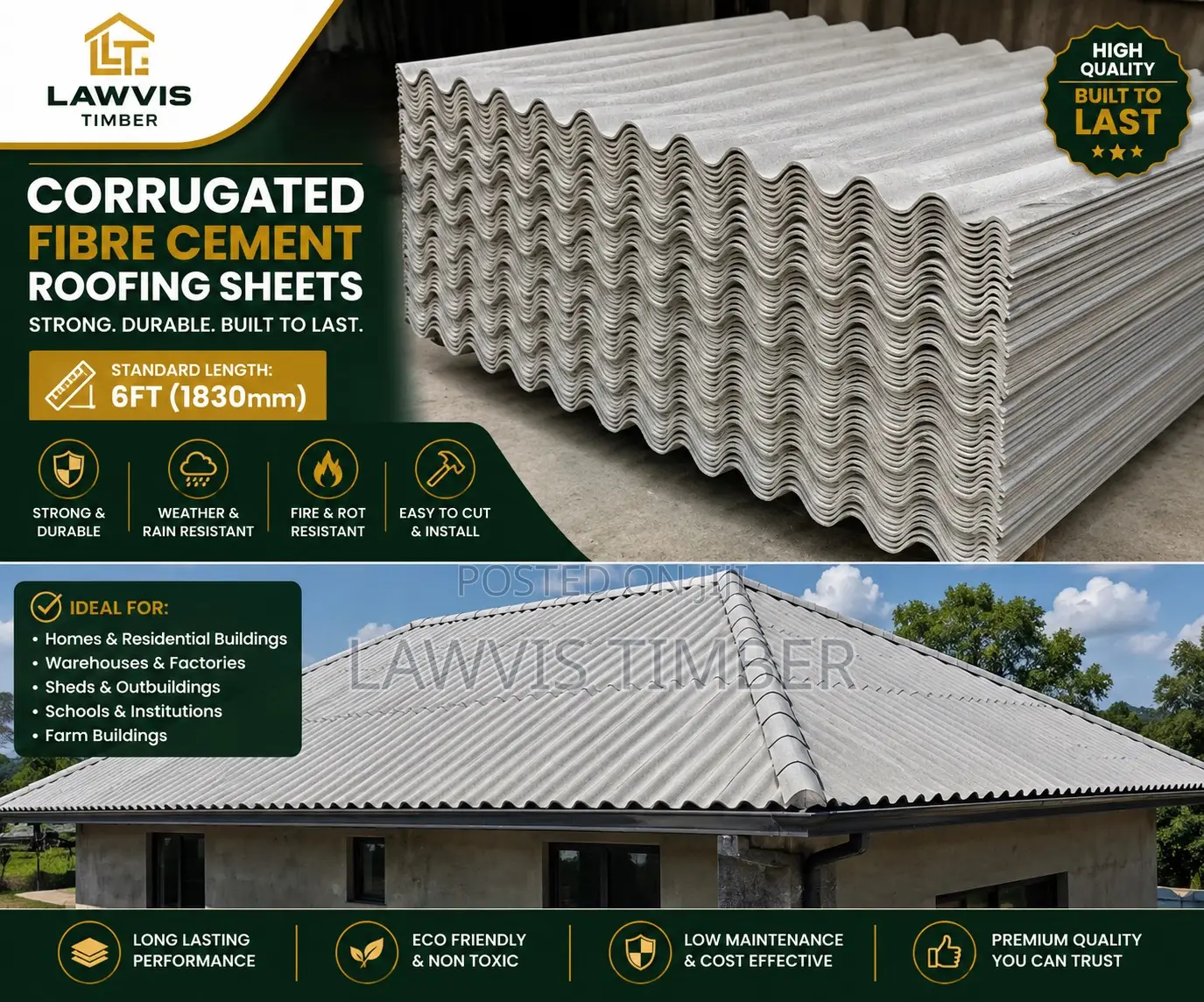 Slate ( Roofing Sheet / 4 X 8 Ft )