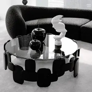 Center Table (Modern Round Glass Coffee Table)
