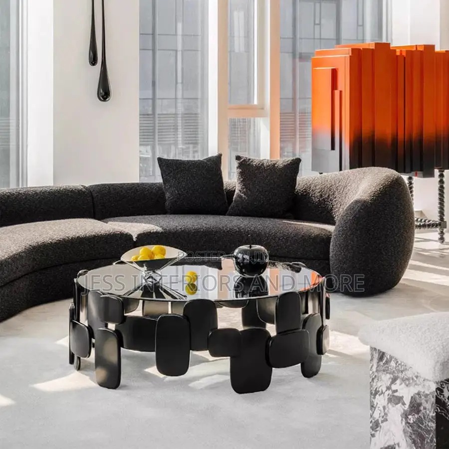 Center Table (Modern Round Glass Coffee Table)