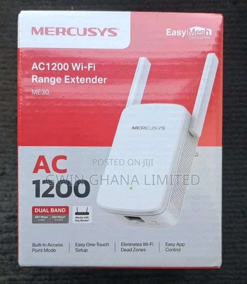 TP-Link Mercusys ME30 AC1200 1200mps Dual Band Gigabit Mesh Extender.