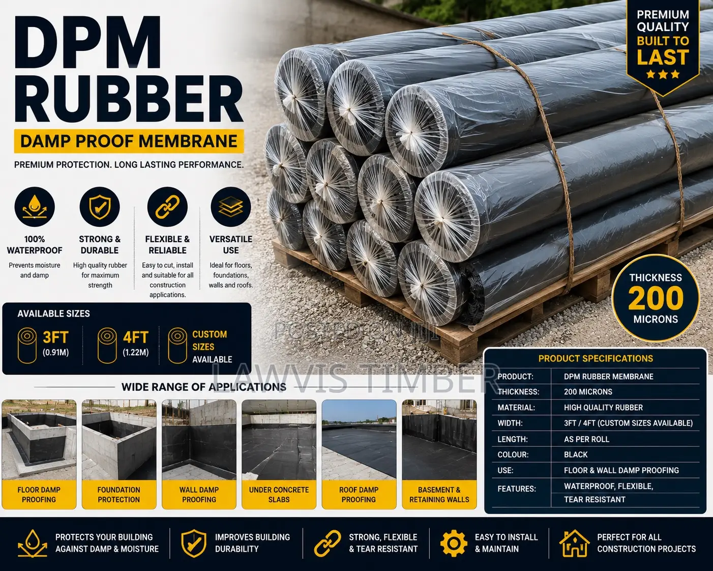 Black Rubber for Flooring ( Half Bundle )
