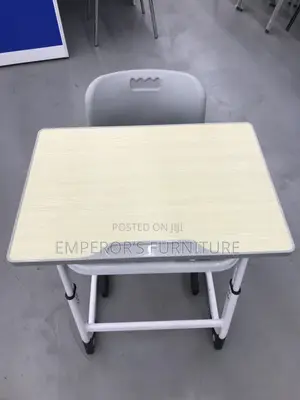 Modern Height-Adjustable Pupil Desk and Chair With Book Compartment