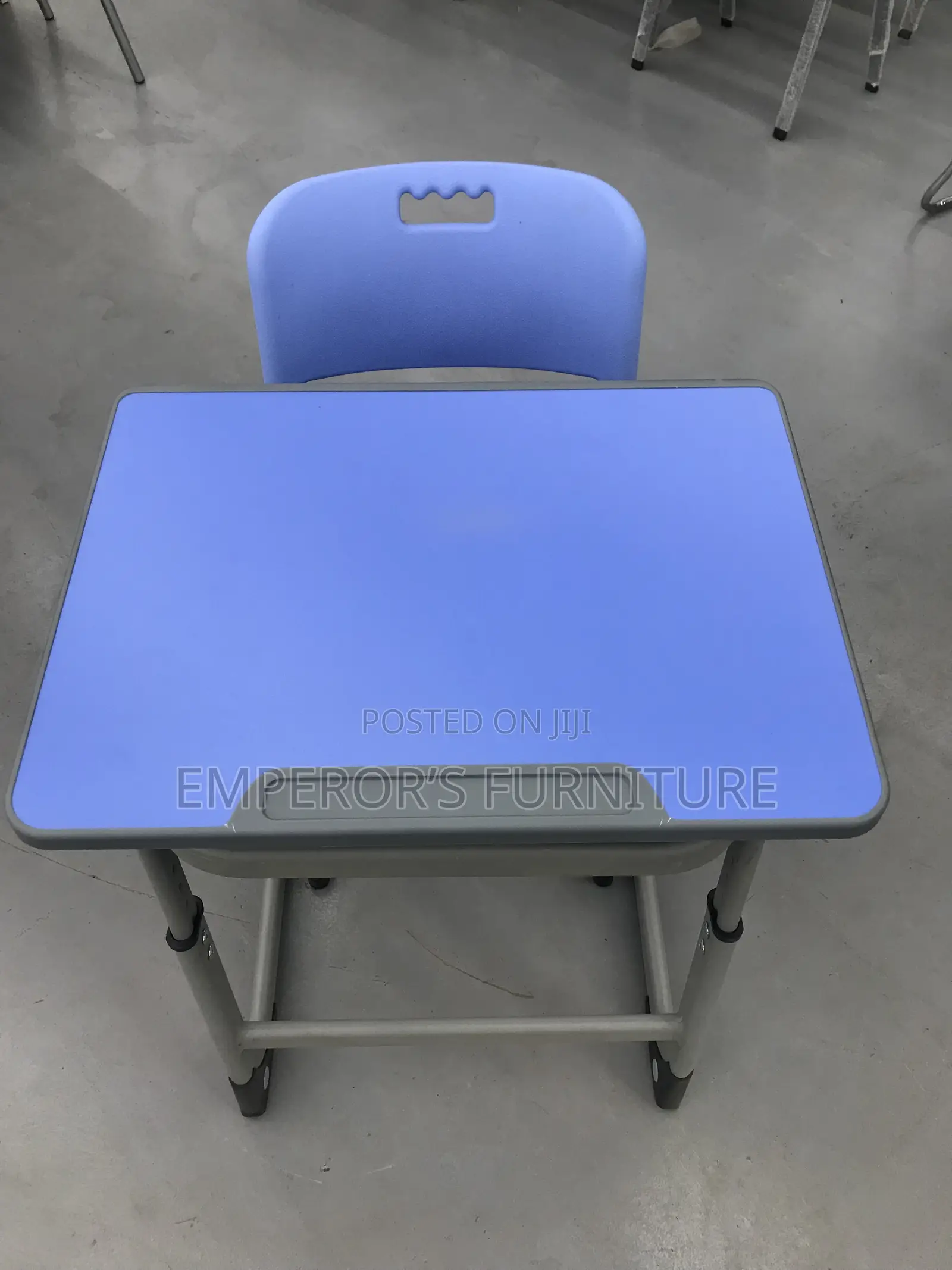 Ergonomic Blue Student Desk Chair Set