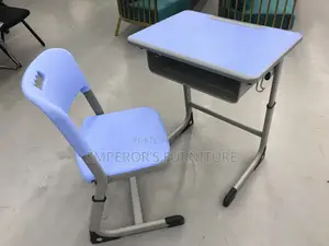 Ergonomic Blue Student Desk Chair Set