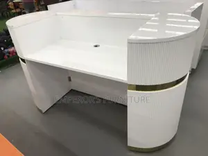 Premium Fluted Reception Table – Elegant Desk for Clinics/Office Etc