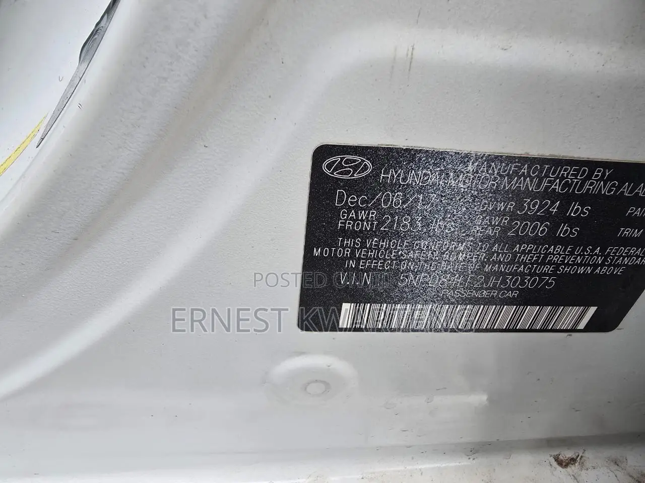 Hyundai Elantra 2018 White