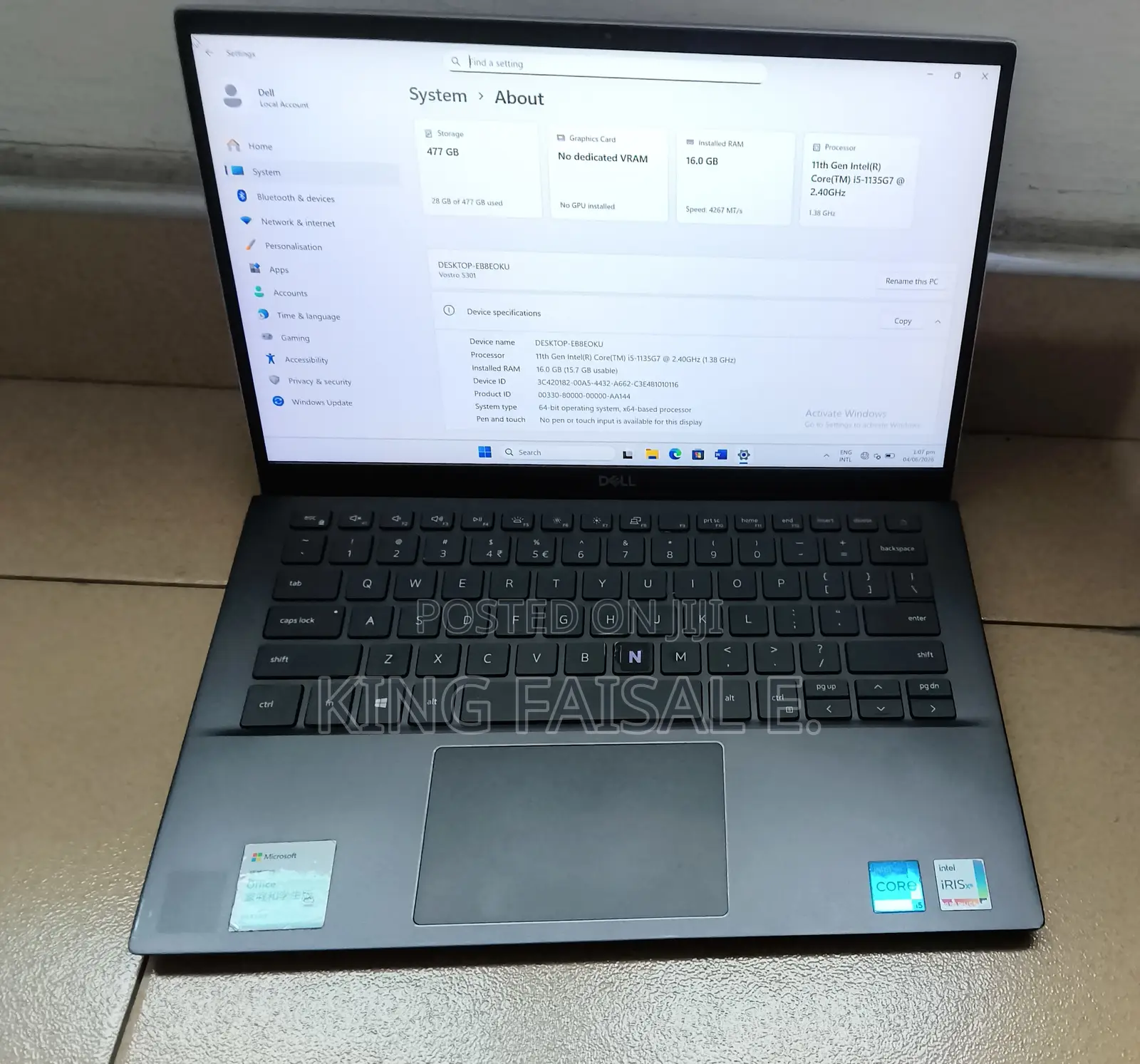 Laptop Dell Vostro 13 5300 16GB Intel Core i5 SSD 512GB