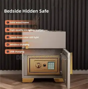 Smart Bedside Table With Safe and Charging Station