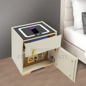 Smart Bedside Table With Safe and Charging Station