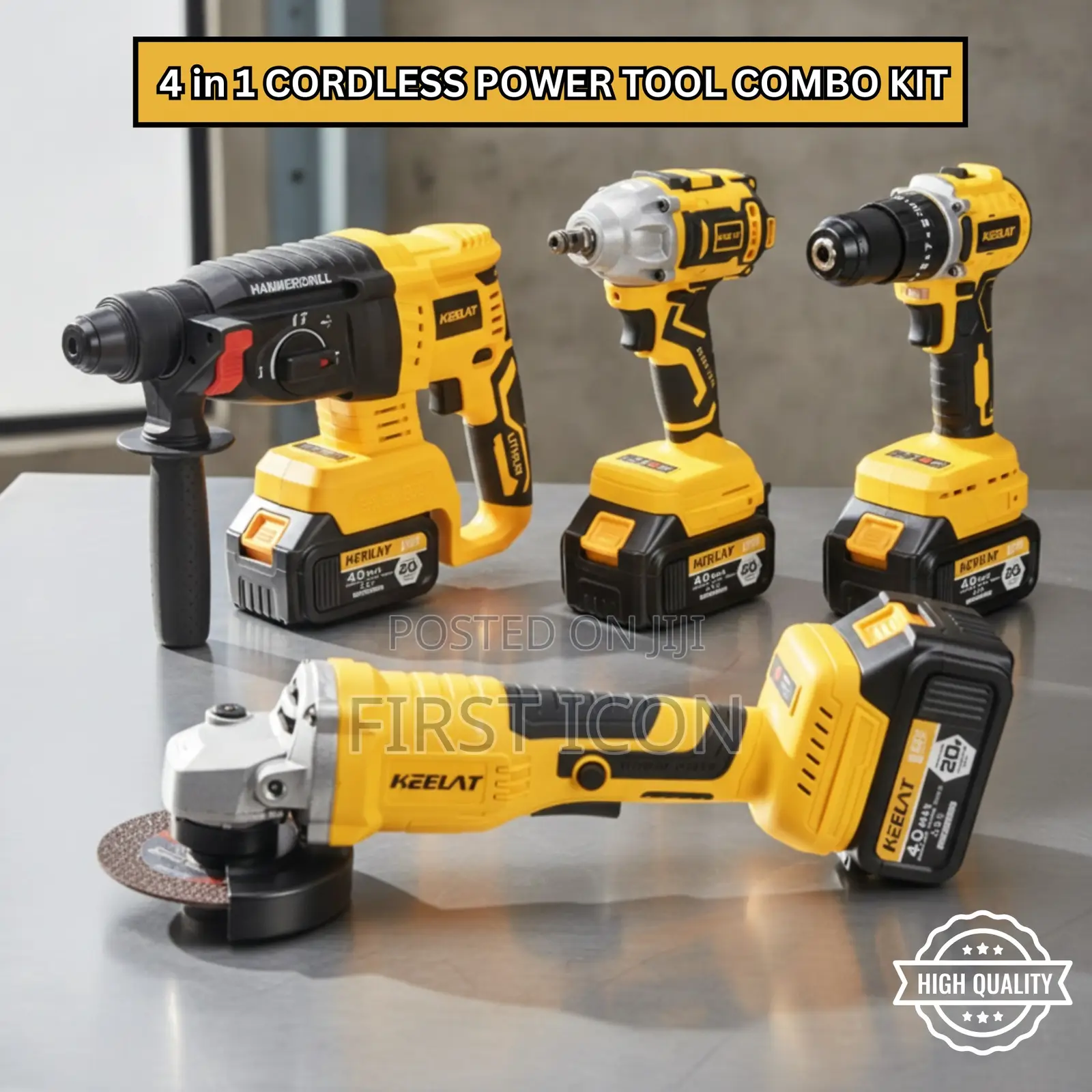 21V Brushless 4-in-1 Cordless Power Tool Combo Kit