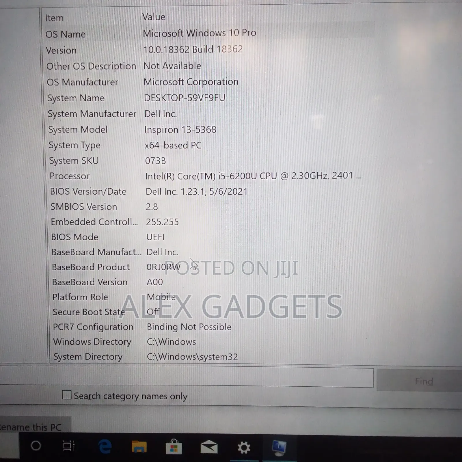 Laptop Dell Inspiron 13 5368 8GB Intel Core i5 SSD 256GB