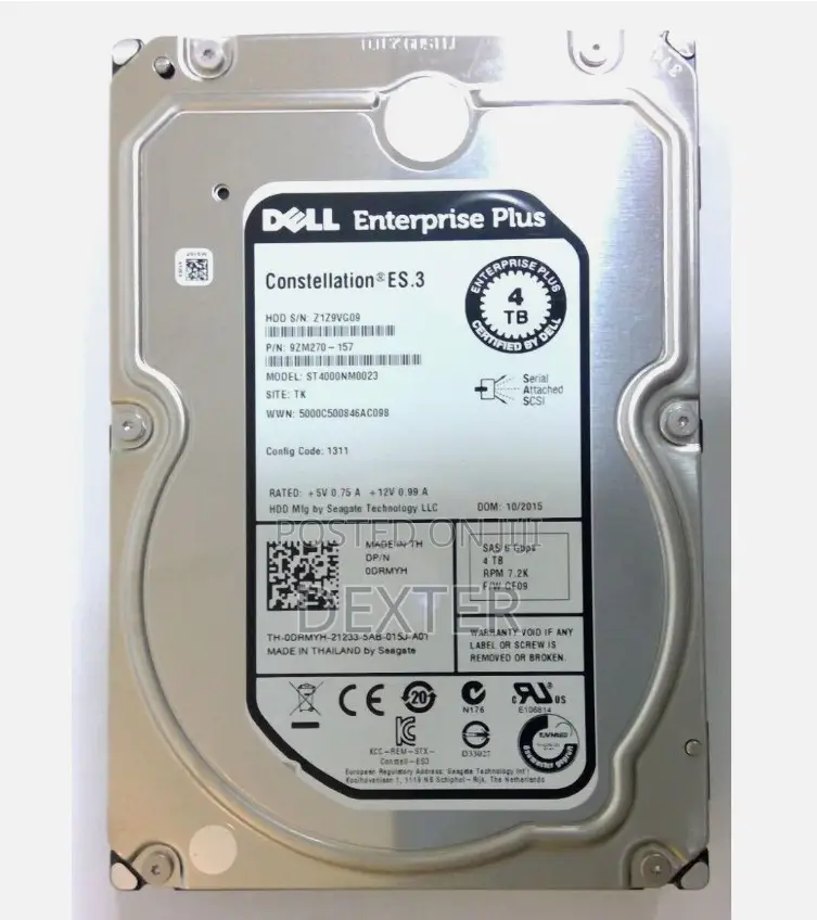 Dell Enterprise 4TB 7. 12G 3.5" SAS Hard Drive
