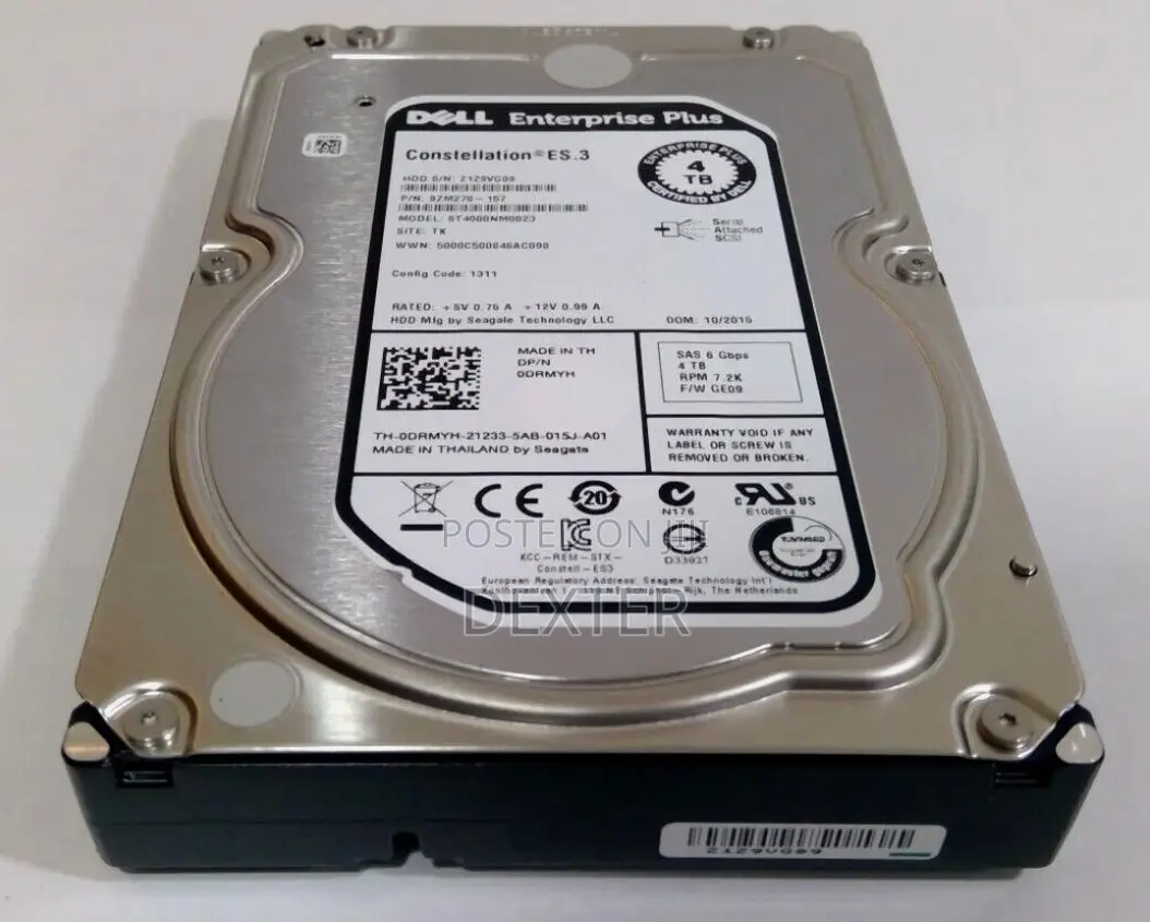 Dell Enterprise 4TB 7. 12G 3.5" SAS Hard Drive