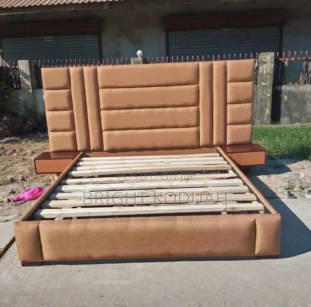 Cream Big Head King Size Bed Frame