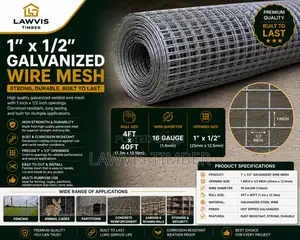 1” × 1/2” Galvanized Wire Mesh | 4ft × 40ft Welded Mesh Roll