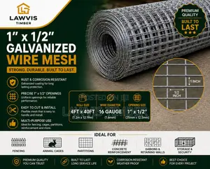 1” × 1/2” Galvanized Wire Mesh | 4ft × 40ft Welded Mesh Roll