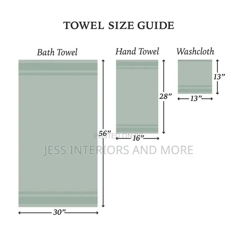 Hotel Style Luxury Bath Set, 100% U.S. Cotton, Green River, 6-Piece