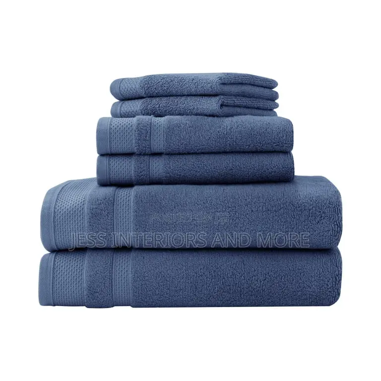 Hotel Style Luxury Bath Set, 100% U.S. Cotton, Washed Indigo