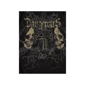 Oversized “Dangerous “ Skull Cross Graphic T-Shirt