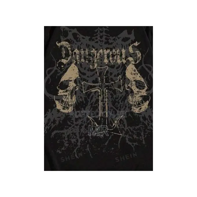 Oversized “Dangerous “ Skull Cross Graphic T-Shirt