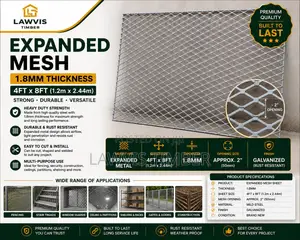 1.8mm Expanded Metal Mesh Sheet | 4ft × 8ft Galvanized Steel